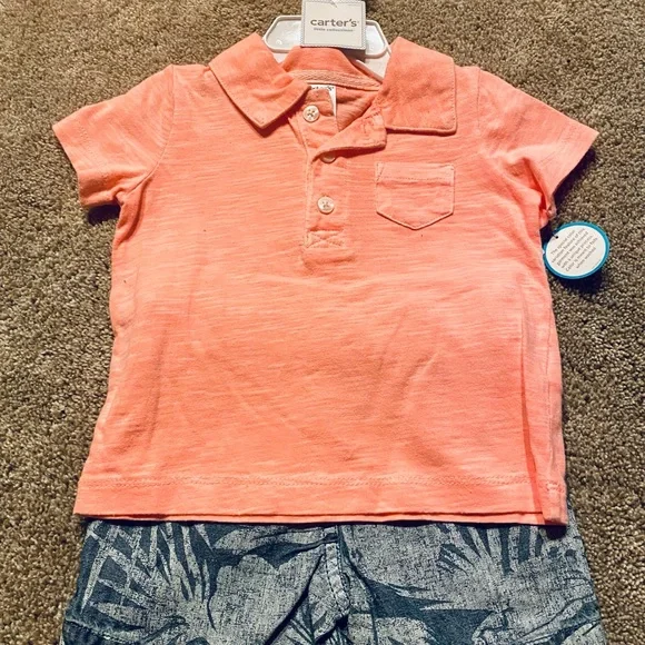 NEW • 5pc Baby Boys Lot • 6mo • Short Sets & Romper - Picture 4 of 10